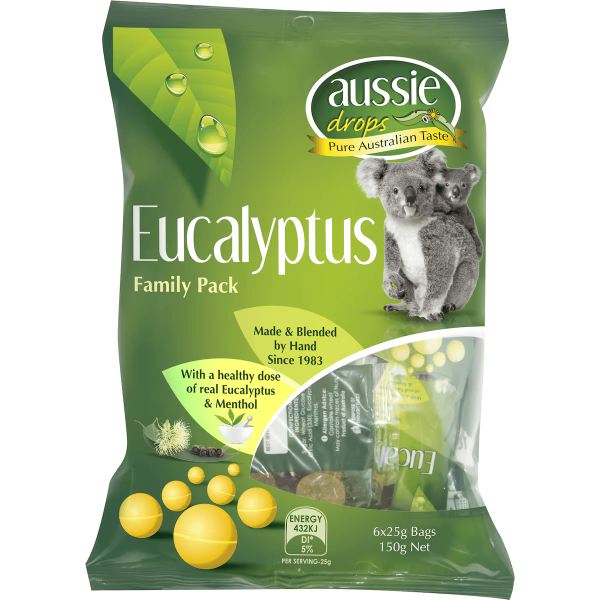 Aussie Drops Eucalyptus Drops Candy Share Pack 150g