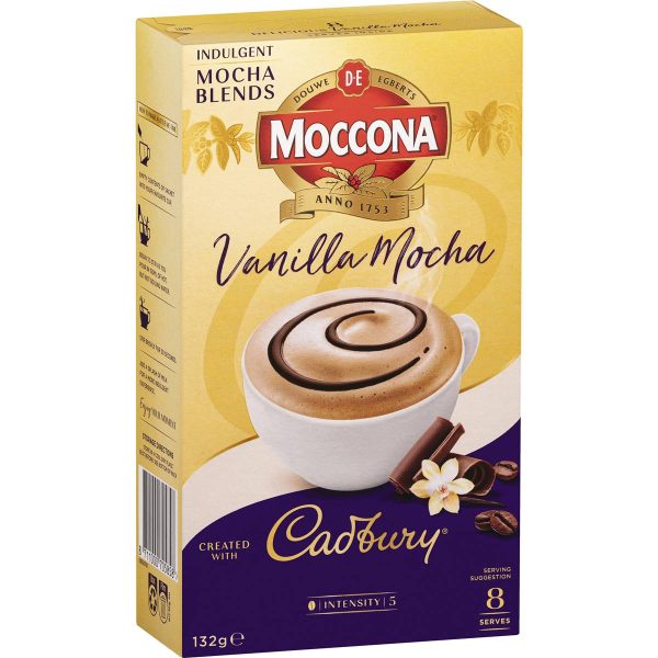Moccona Coffee Cadbury Vanilla Mocha Sachets 8 Pack