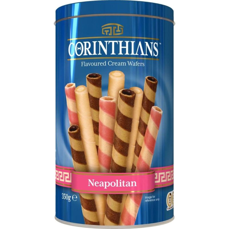 Corinthians Neapolitan Wafer Sticks Tub 350g
