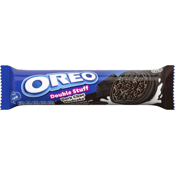 Oreo Double Stuff Dark Chocolate Mudcake Cookies Biscuits 131g