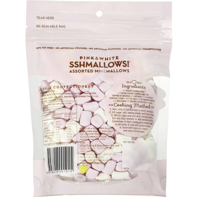 Sshmallows Soft Small Mini Marshmallows Fat Free Pack 100g