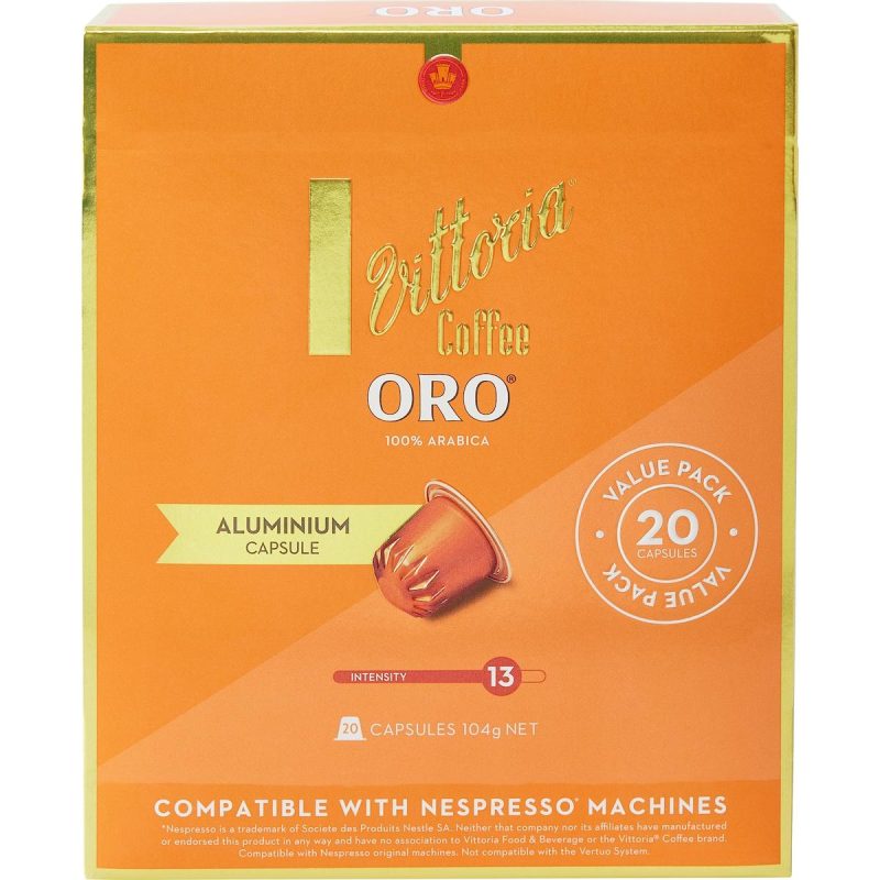 Vittoria Oro Coffee Pods Capsules 20 Pack