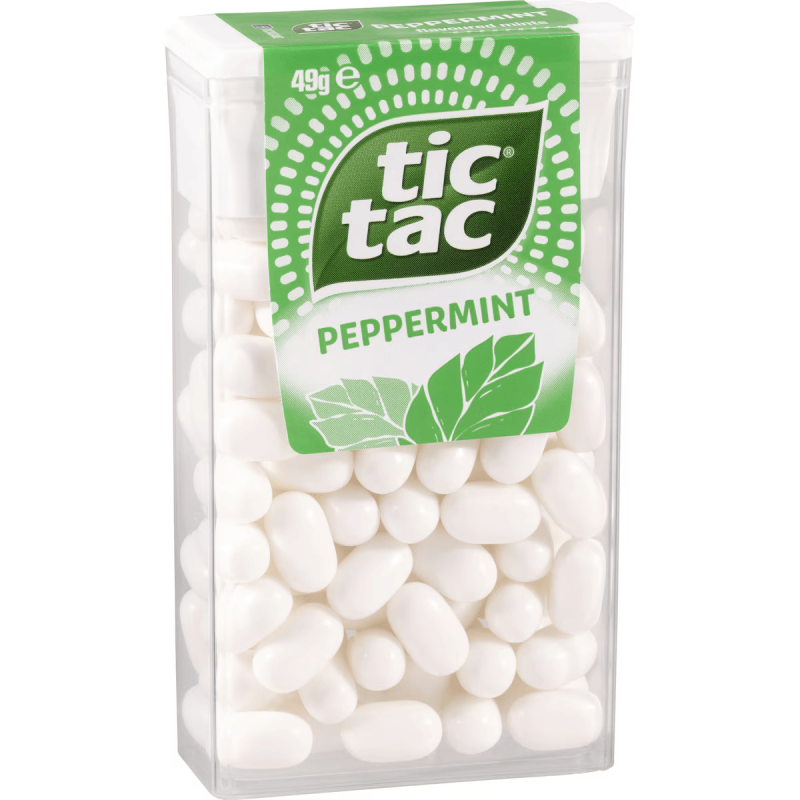Tic Tac Peppermint Flavoured Mints 49g Pack X 6 Packs