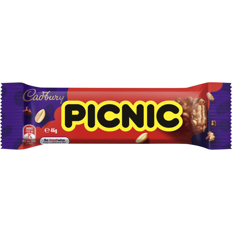 Cadbury Picnic Milk Chocolate Bar 50g X 6 Bars