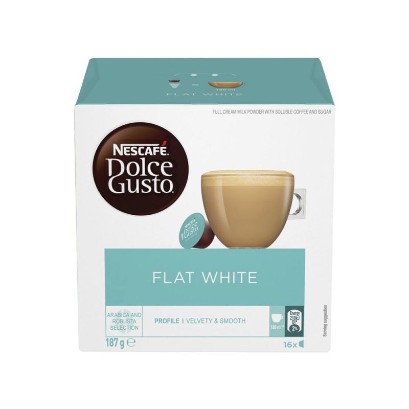 Nescafe Dolce Gusto Flat White Coffee Pods Capsules 16 Pack