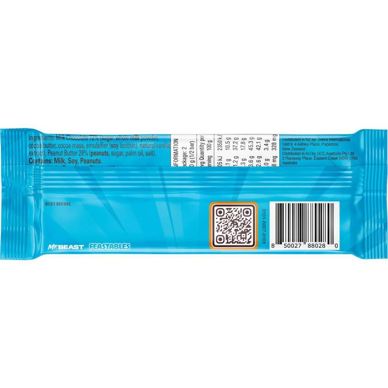 Mr Beast Feastables Peanut Butter Chocolate Bar 60g