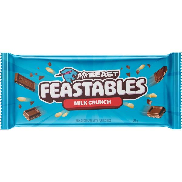 Mr Beast Feastables Milk Crunch Chocolate Bar 60g