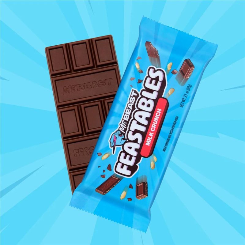 Mr Beast Feastables Milk Crunch Chocolate Bar 60g