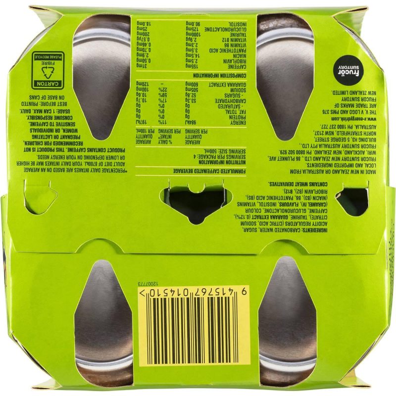 V Original Guarana Energy Drink Can 500ml X 4 Pack