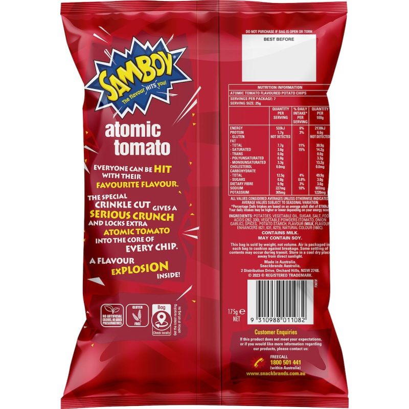 Samboy Atomic Tomato Chips Pack 175g