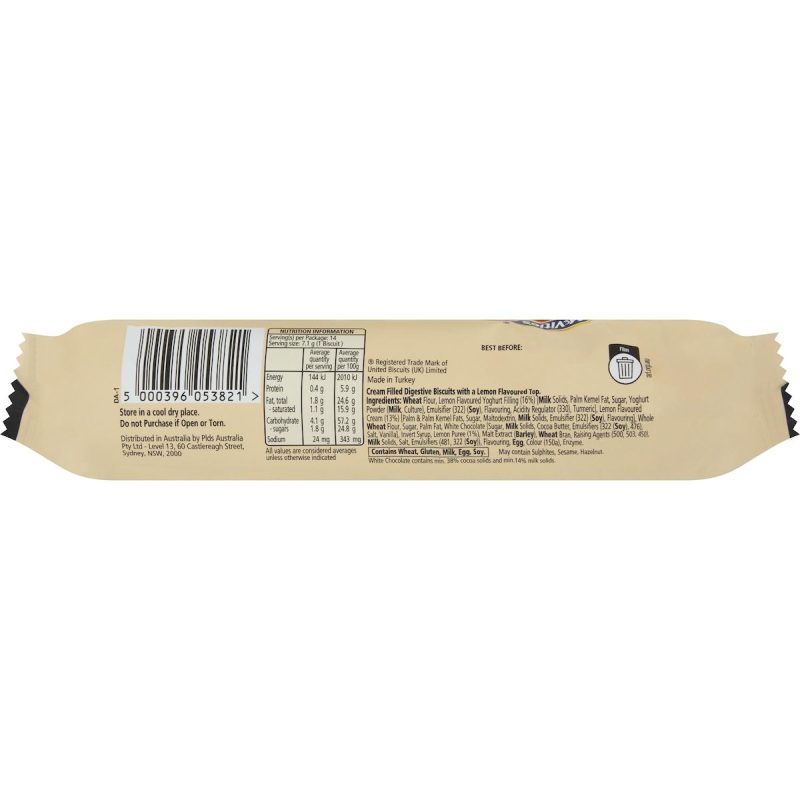 McVities Digestives Lemptops Lemon Biscuits 100g