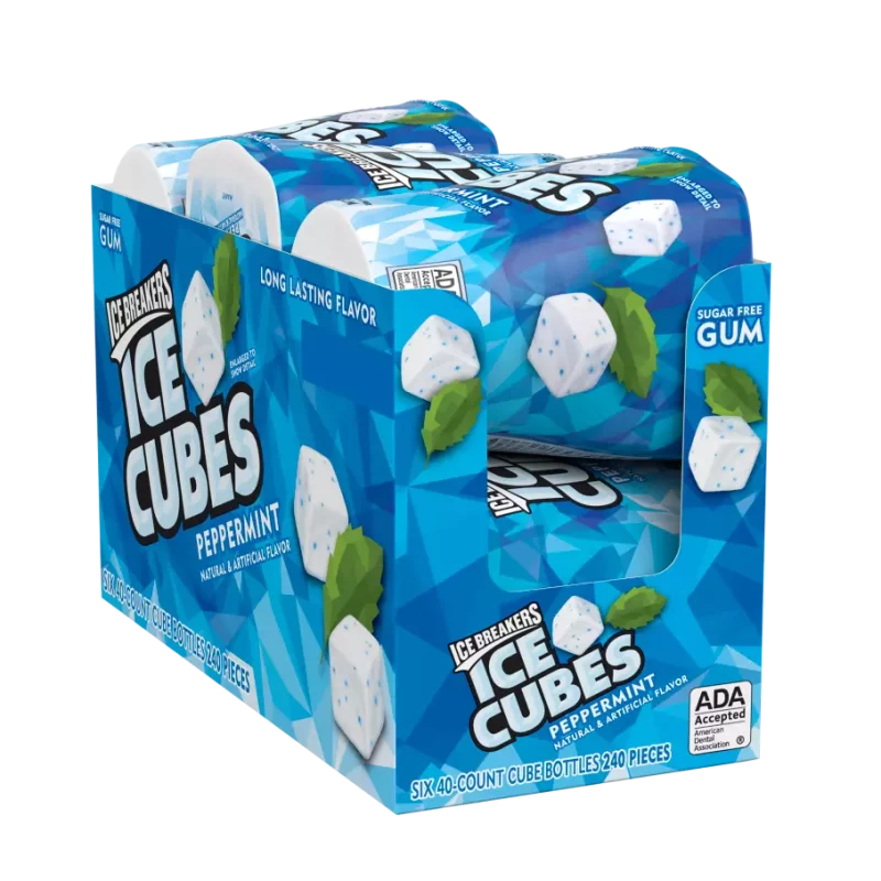Ice Breakers Ice Cubes Peppermint Gum X 6 Tubs