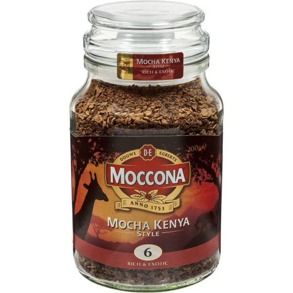 Moccona Mocha Kenya Style Rich Exotic Freeze Dried Medium Roast Instant Coffee Jar 200g