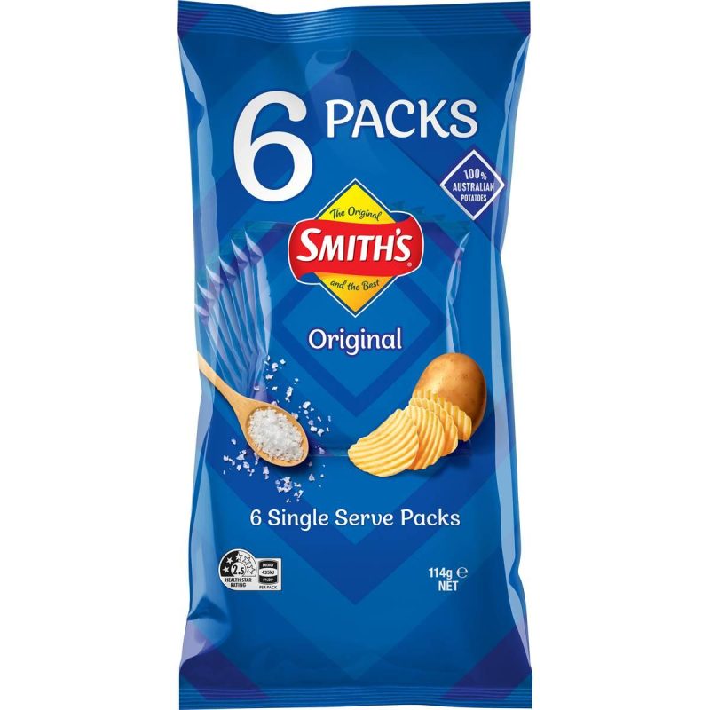 Smiths Crinkle Cut Original Potato Chips Share Pack 19g X 6 Packs