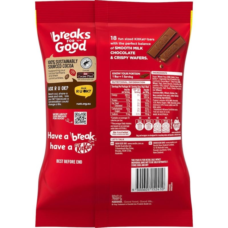 Nestle Kit Kat Chocolate Bars 18 Pack 252g