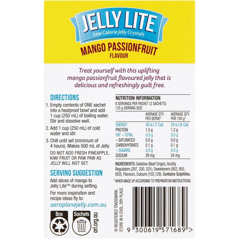 Aeroplane Jelly Lite Mango Passionfruit Low Calorie Jelly Powder 18g