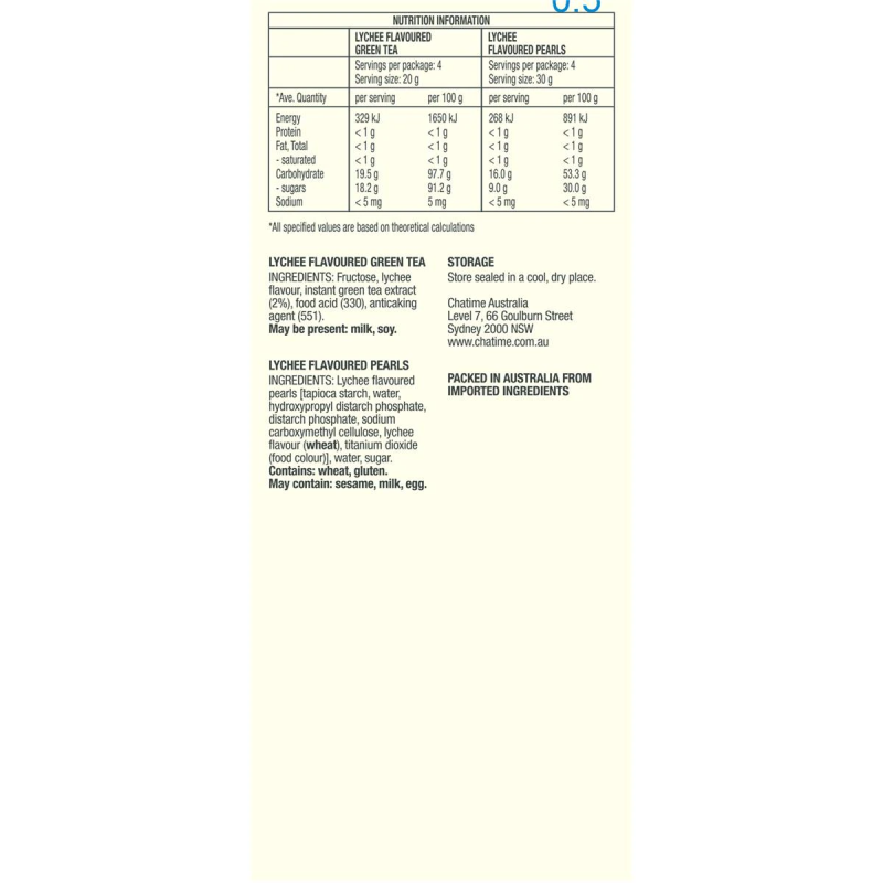 Chatime Lychee Iced Bubble Tea Kit Drink With Pearls 4 Pack