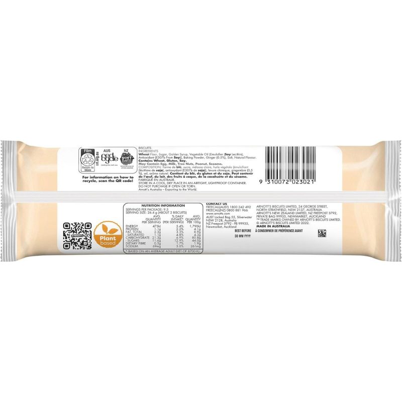 Arnotts Original Ginger Nut Plain Biscuits 250g