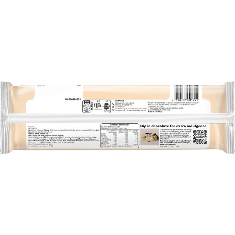 Arnotts Original Shredded Wheatmeal Biscuits 250g