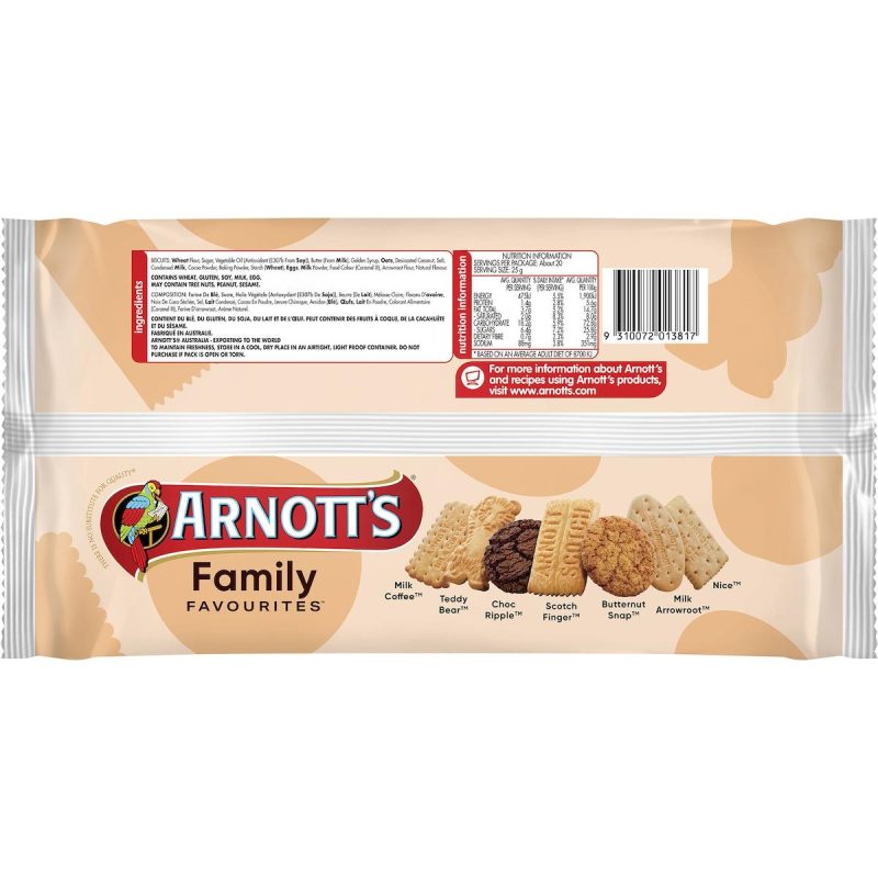 Arnotts Family Favourites Assorted Biscuits 500g