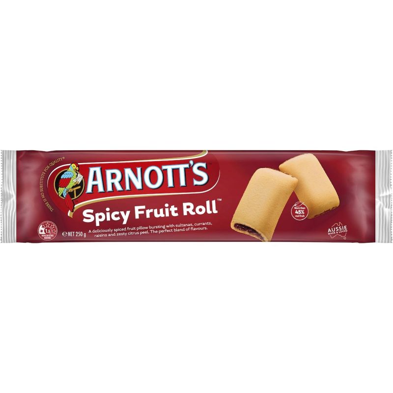 Arnotts Spicy Fruit Roll Biscuits 250g