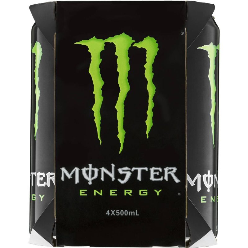 Monster Green Energy Drink Can 500ml X 4 Pack