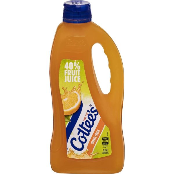 Cottees Orange Crush Cordial Syrup Bottle 1L
