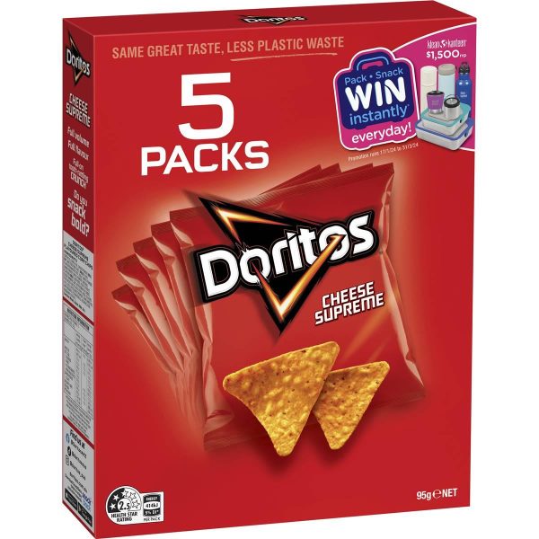 Doritos Corn Chips Cheese Supreme Share Box 19g X 5 Packs