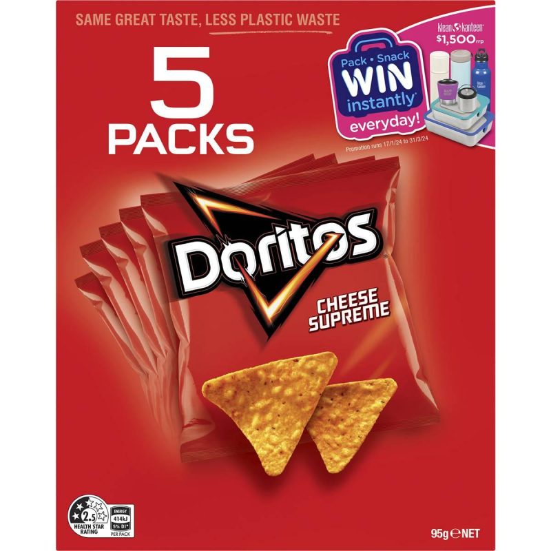 Doritos Corn Chips Cheese Supreme Share Box 19g X 5 Packs