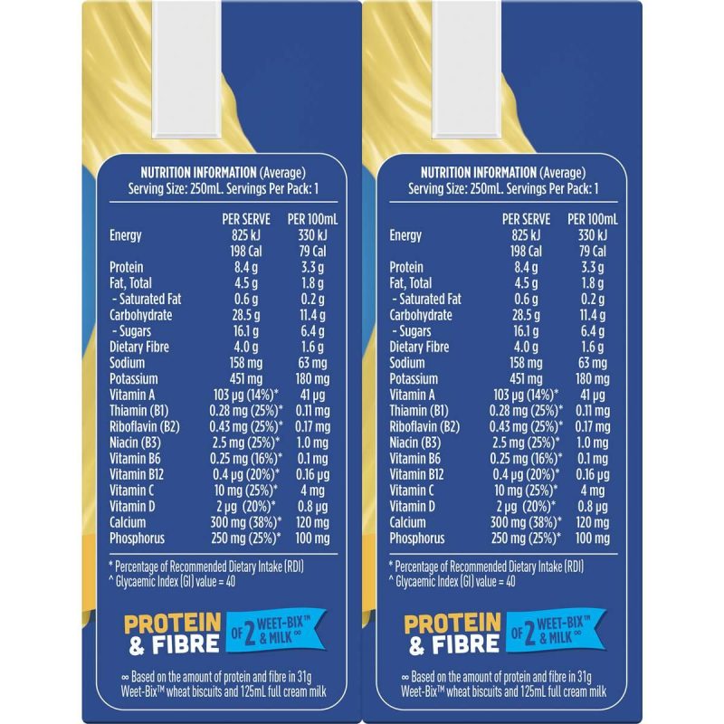 Up & Go Banana Milk Liquid Breakfast Cartons 250ml X 6 Cartons