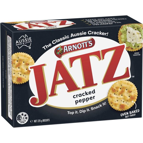 Arnotts Jatz Cracked Pepper Crackers Biscuits 225g