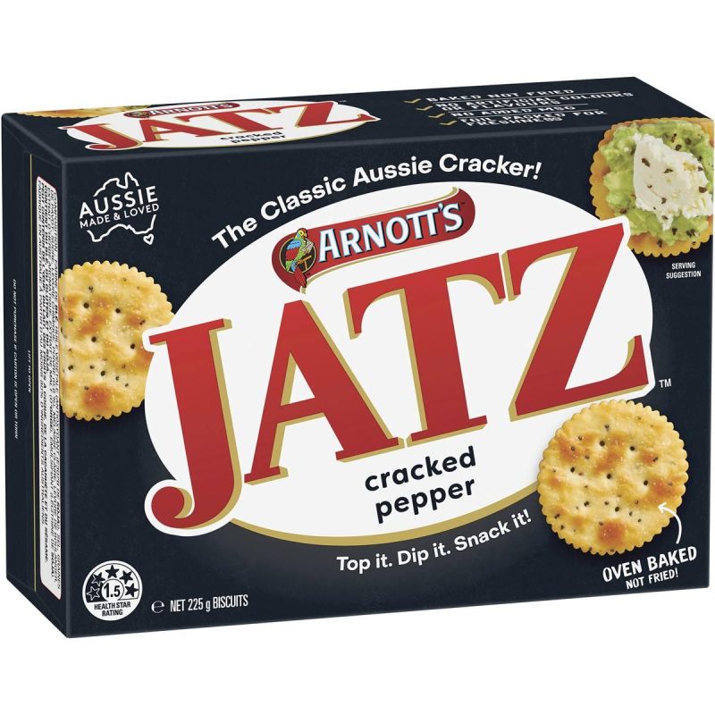Arnotts Jatz Cracked Pepper Crackers Biscuits 225g