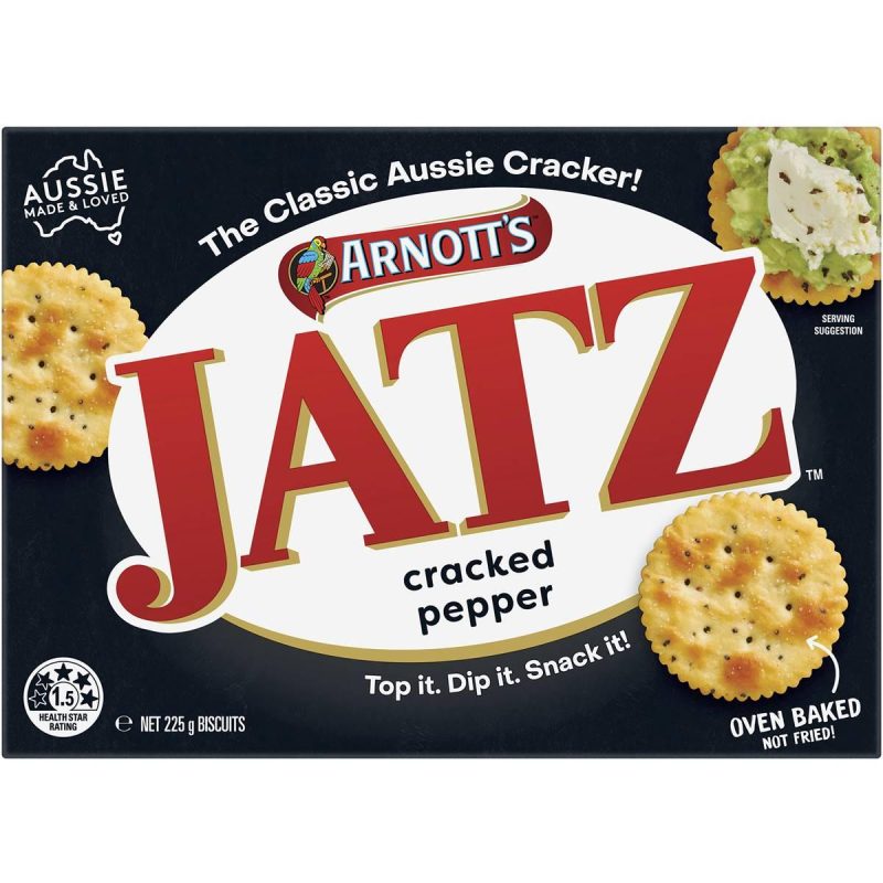 Arnotts Jatz Cracked Pepper Crackers Biscuits 225g