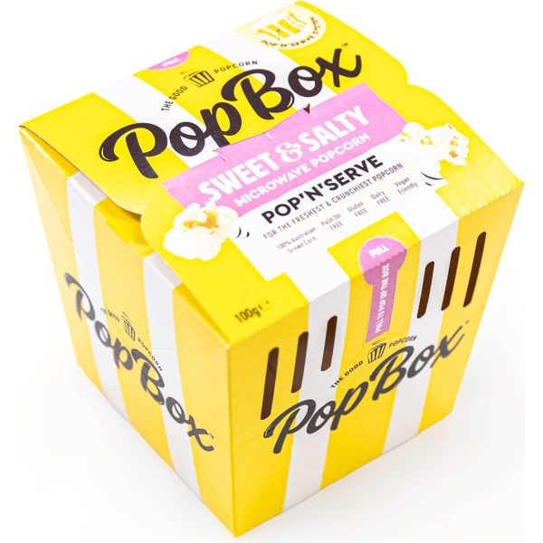 Pop Box Sweet and Salty Flavour Microwave Popcorn 100g