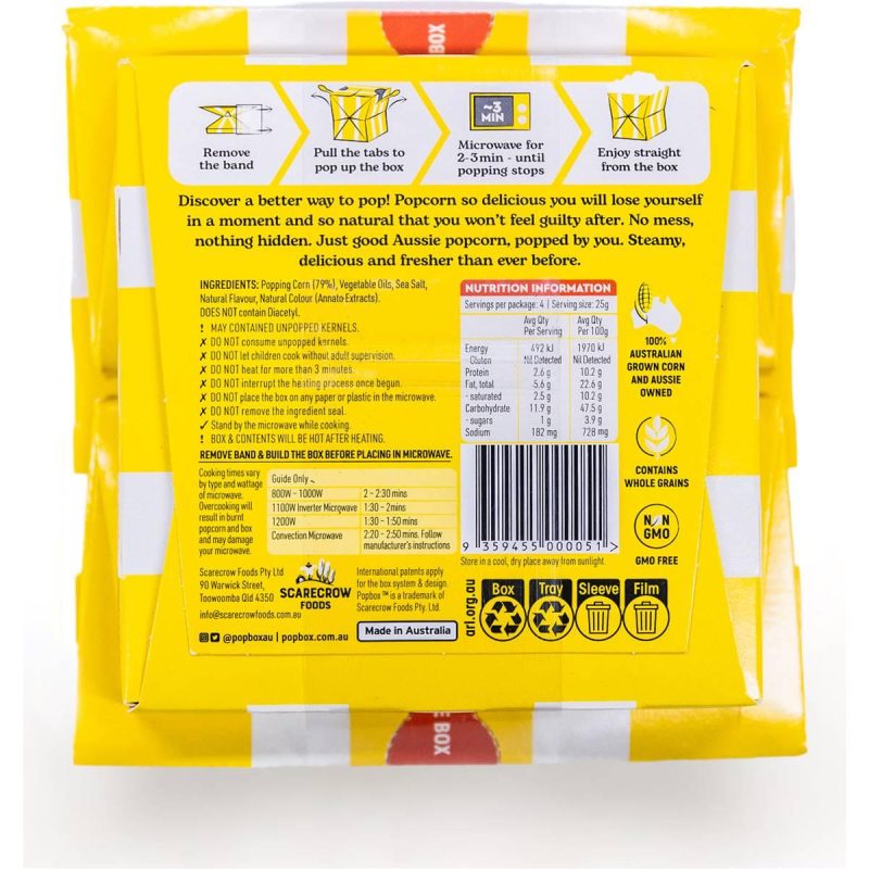 Pop Box Mega Butter Flavour Microwave Popcorn 100g