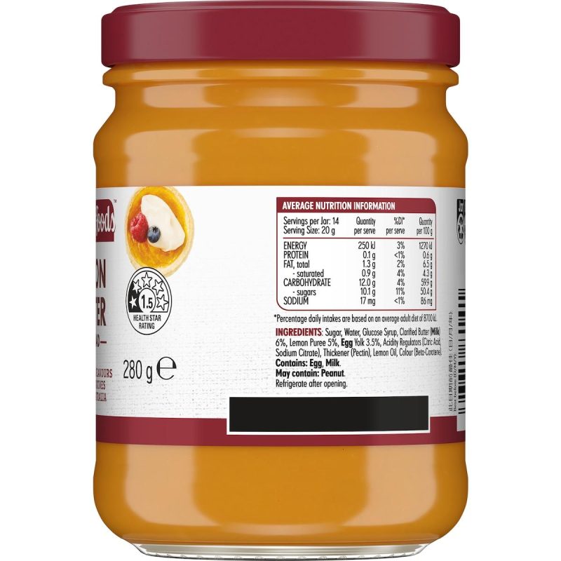 Masterfoods Lemon Butter Spread 280g