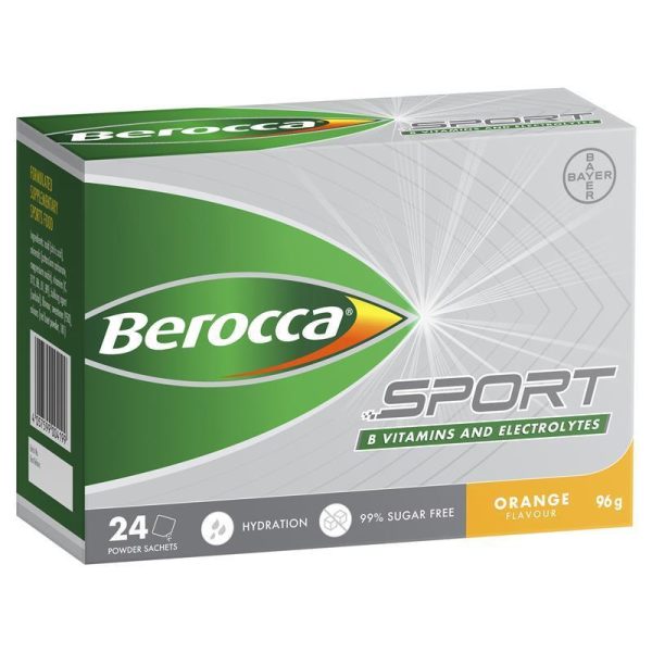 Berocca Sports Vitamins and Electrolytes Orange Effervescent Sachets 24 Pack
