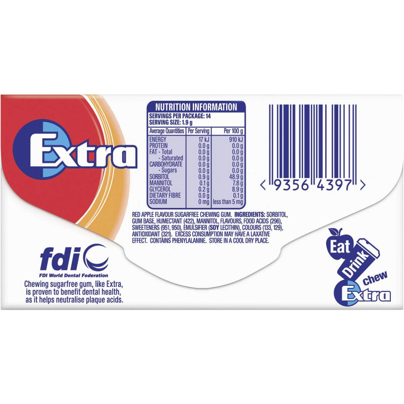 Wrigleys Extra Chewing Gum White Peppermint 14 Pieces X 24 Pack