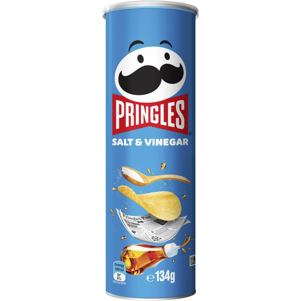 Pringles Salt and Vinegar Potato Chips Can 134g