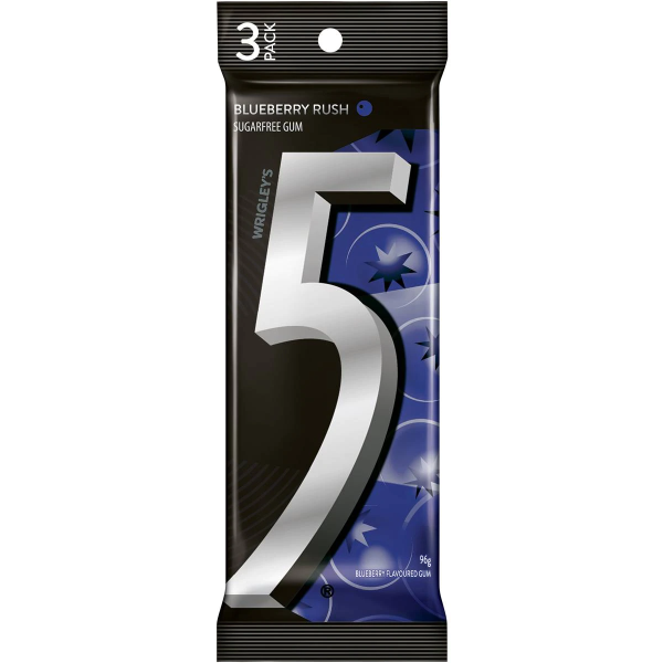 Wrigleys 5Gum Chewing Gum Blueberry Rush 12 Pieces X 3 Pack