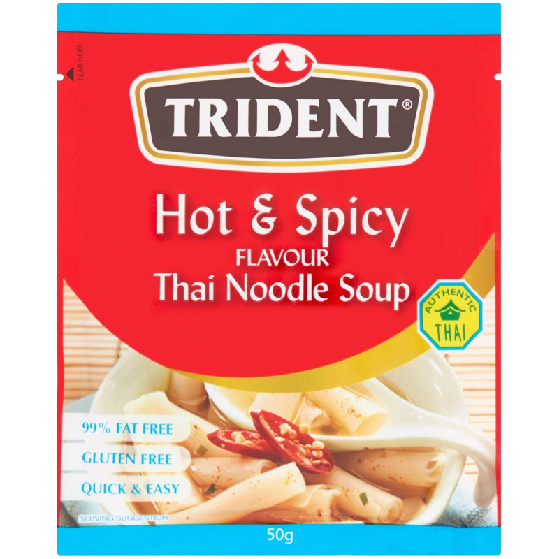 Trident Hot and Spicy Flavour Thai With Noodles Soup Pack 50g X 5 Packs