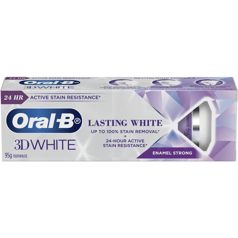 Oral B 3D White Long Lasting Whitening Toothpaste Stain Removal 110g