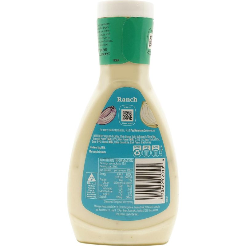 Paul Newmans Own Ranch Salad Dressing Sauce 250ml