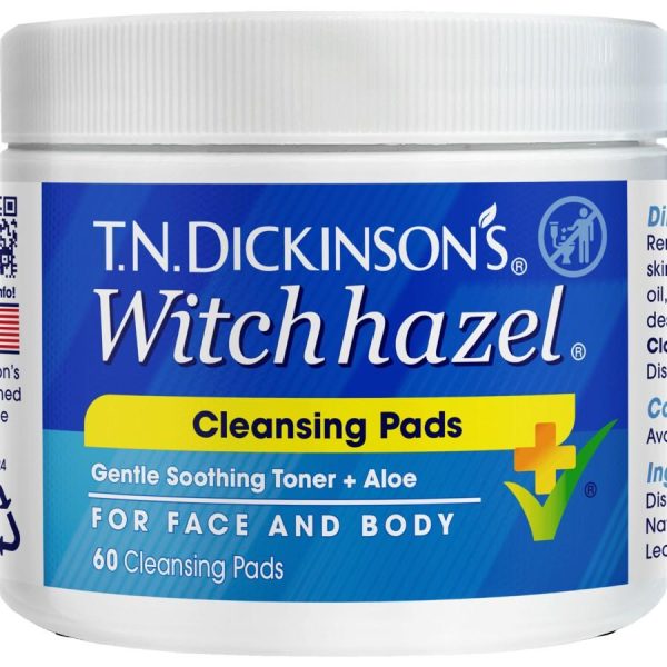 TN Dickinsons Witch Hazel Cleansing Pads 60 Pack