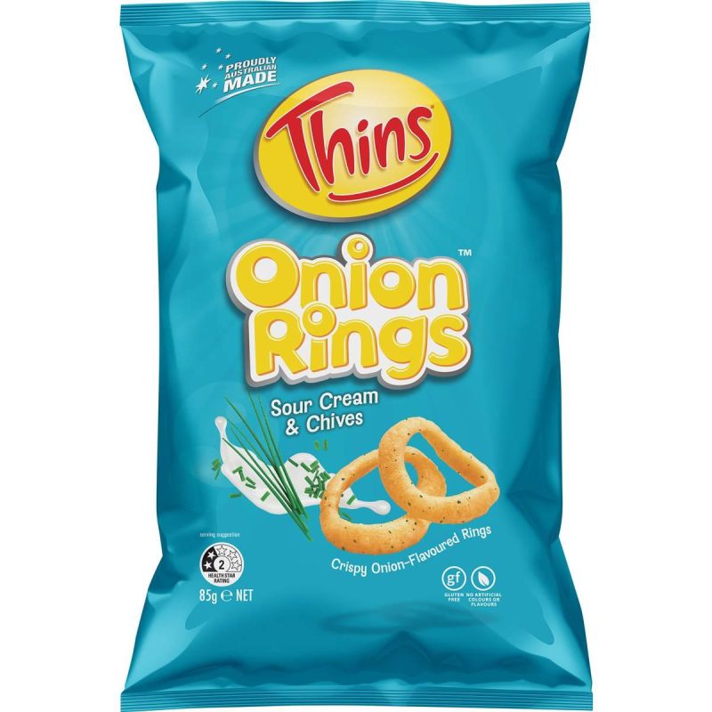 Thins Onion Rings Sour Cream and Chives 85g