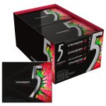 Wrigley 5 Gum Chewing Gum Strawberry Flood Flavour 15 Pieces X 10 Pack - USA