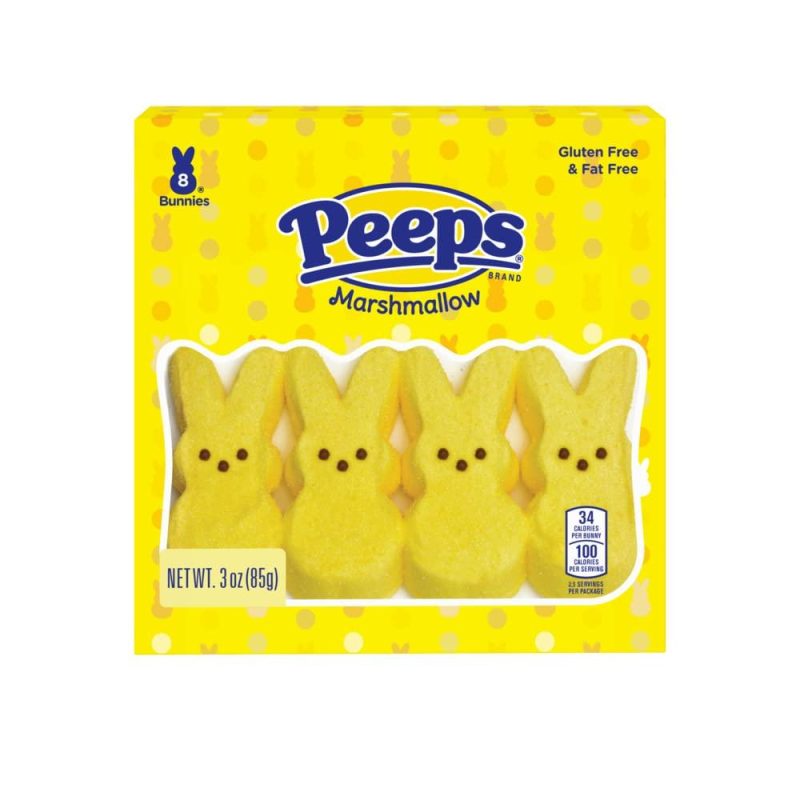 Peeps Marshmallow Yellow Bunnies 8 Pack 85g