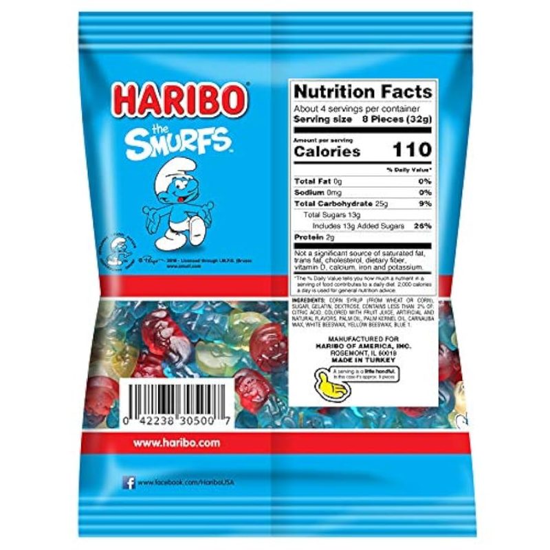 Haribo Smurfs Gummy Lollies Bag 113g