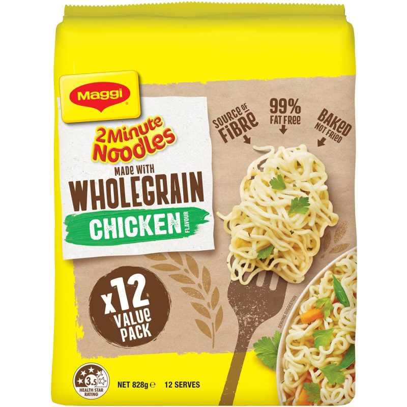 Maggi 2 Minute Instant Wholegrain Chicken Noodles 12 Pack