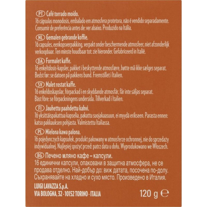 Lavazza Delizioso Espresso Coffee Pods Capsules 16 Pack